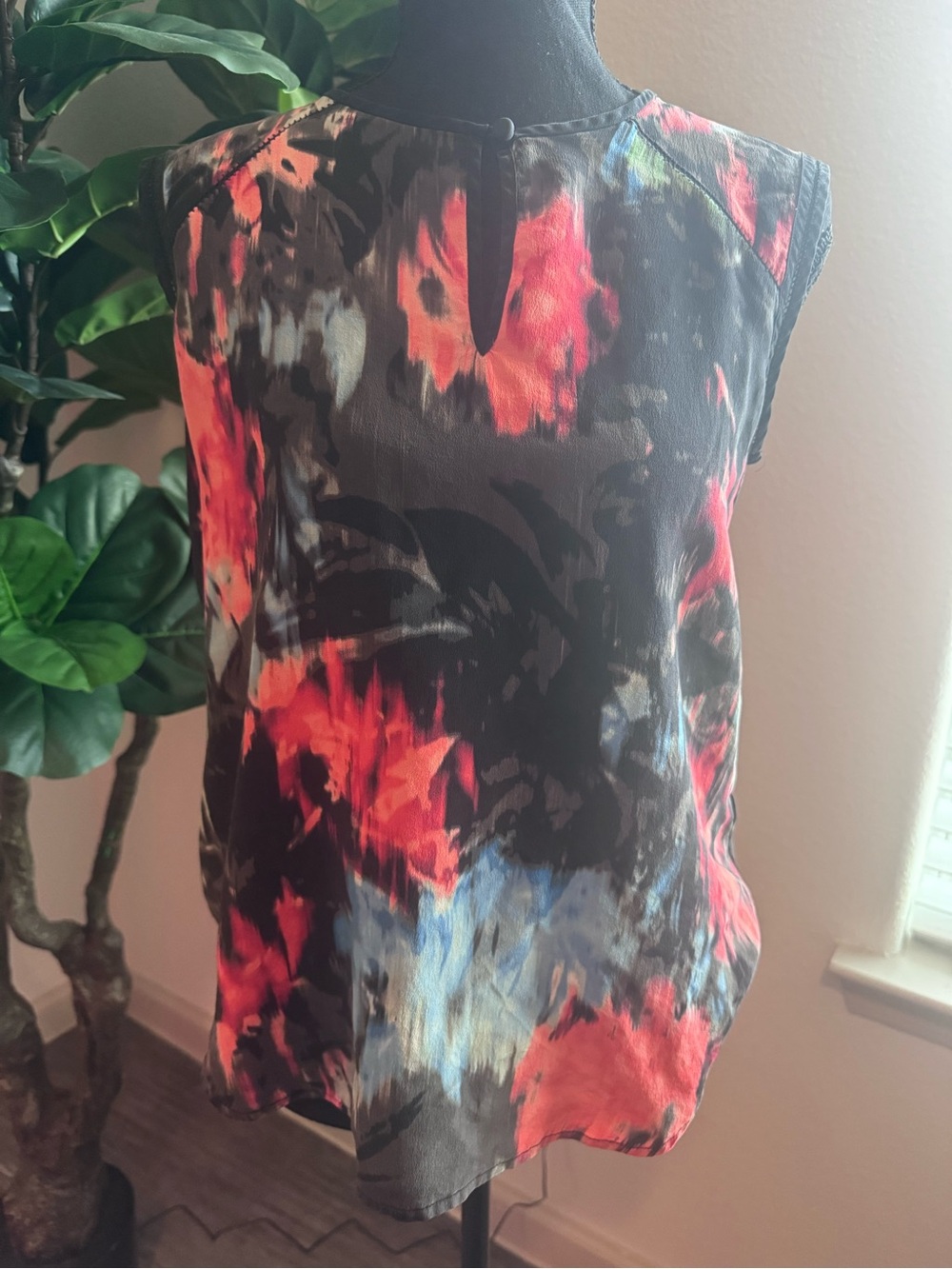J.Crew Abstract Watercolor Print Sleeveless Blouse Top Size 4